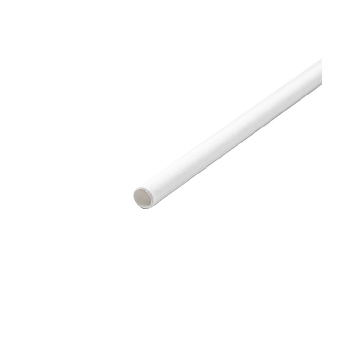 Paper Straw Straight White Wrapped whit a White Sleeve Ø0,6cm 21cm (6000 Units)