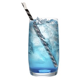 Paper Straw Straight Spoon Black Wrapped White Sleeve Ø0,8cm 21cm (1000 Units)