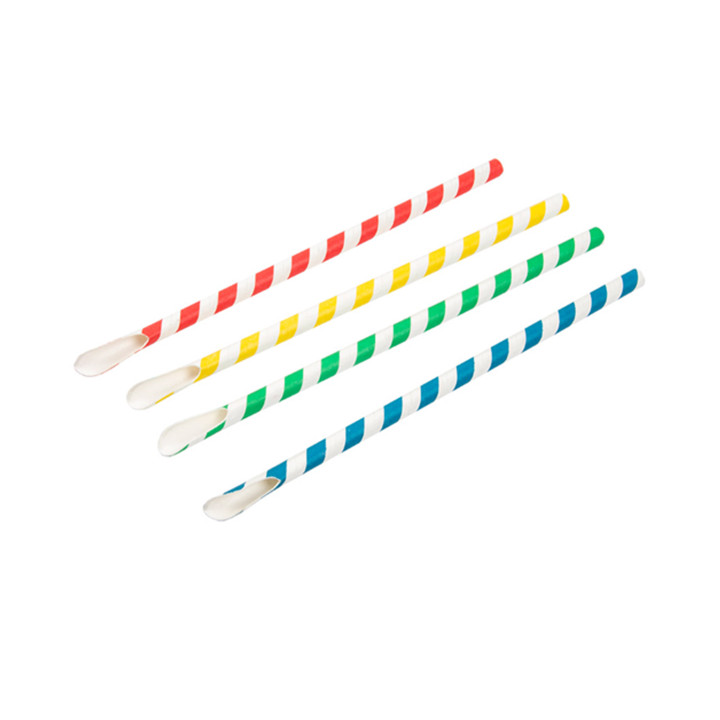 Paper Straw Straight Spoon Assorted Ø0,8cm 21cm (5000 Units)