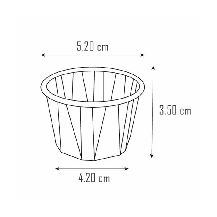 Pleated Kraft Paper Souffle Cup 60ml (250 Units)  