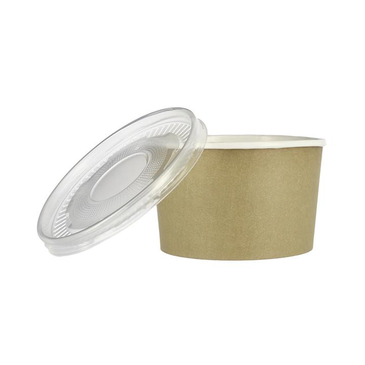 Paper Soup Bowl with Lid Kraft PP 16 Oz/473ml (500 Units)