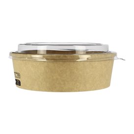 Paper Container Kraft-Kraft + RPET Lid 33Oz/1000 ml (25 Units)