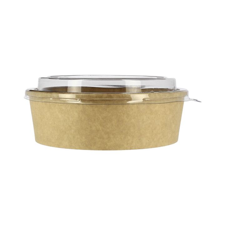 Paper Container Kraft-Kraft + RPET Lid 33Oz/1000 ml (25 Units)