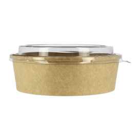 Paper Container Kraft-Kraft + RPET Lid 33Oz/1000 ml (100 Units)