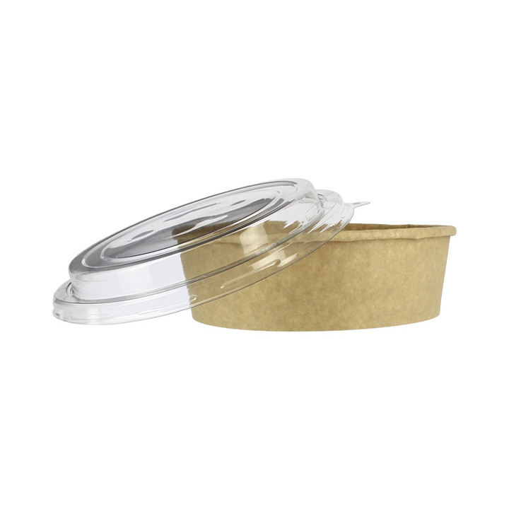 Paper Container Kraft-Kraft + RPET Lid 33Oz/1000 ml (100 Units)