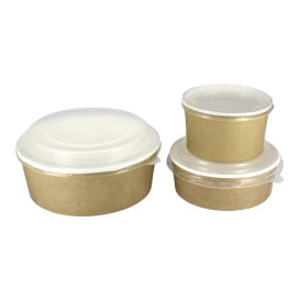 Paper Soup Bowl with Lid Kraft PP 16 Oz/473ml (500 Units)