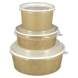 Paper Soup Bowl with Lid Kraft PP 16 Oz/473ml (25 Units) 