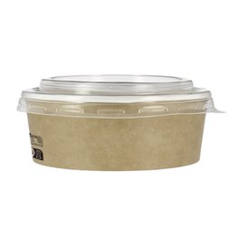 Paper Soup Bowl with Lid Kraft PP 19 Oz/550ml (50 Units) 
