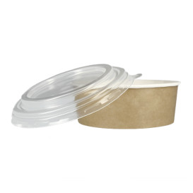 Paper Soup Bowl with Lid Kraft PP 19 Oz/550ml (50 Units) 