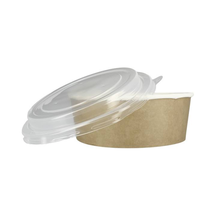 Paper Soup Bowl with Lid Kraft PP 38 Oz/1120ml (25 Units)