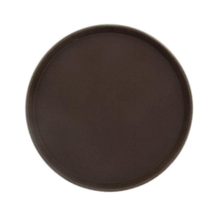 Plastic Tray Round Non-Slip Brown Ø35,5cm (12 Units)