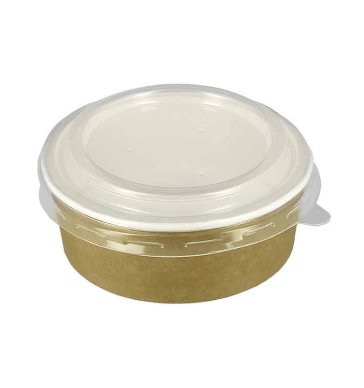 Paper Soup Bowl with Lid Kraft PP 19 Oz/550ml (50 Units) 