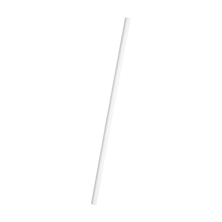 Paper Straw Straight White Ø6mm 20cm (250 Units) 