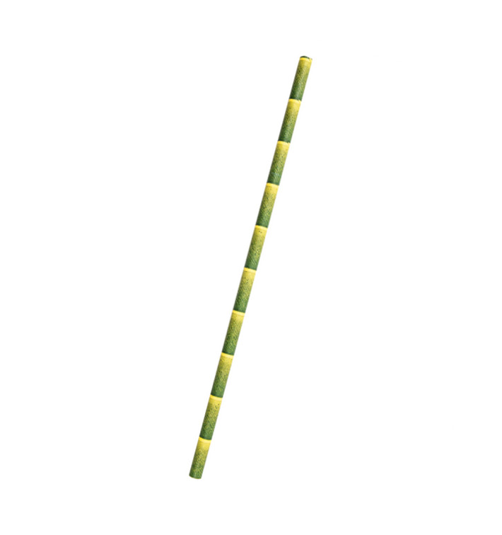 Paper Straw Straight bamboo Ø6mm 21cm (250 Units) 