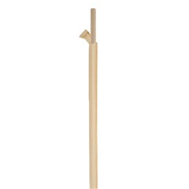 Paper Straw Straight Black Wrapped With a Kraft Sleeve Ø8mm 20cm (100 Units)