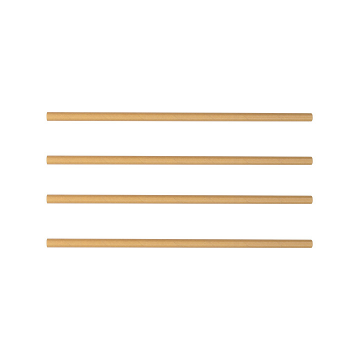 Paper Straw Straight Nature Wrapped With a Sleeve Ø8mm 20cm (3.000 Units)