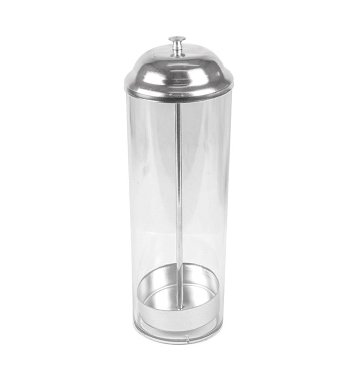 Plastic Dispenser for Straws PS Round shape  (1 Unit)