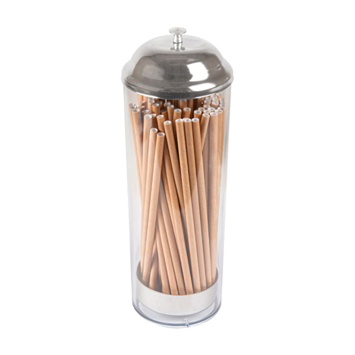 Plastic Dispenser for Straws PS Round shape  (1 Unit)