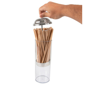 Plastic Dispenser for Straws PS Round shape  (1 Unit)