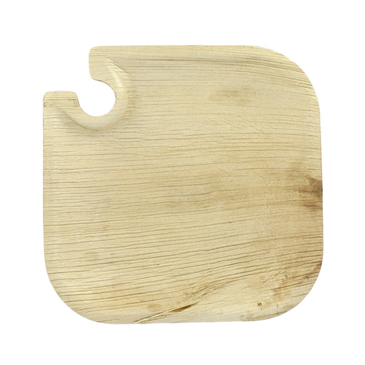 Palm Leaf Plate with Glass Holder 21x21x1,5cm (25 Units) 