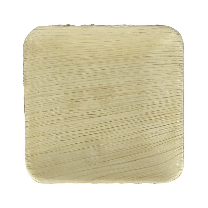 Palm Leaf Mini Plate Square Shape 10x10x2,5cm (25 Units) 