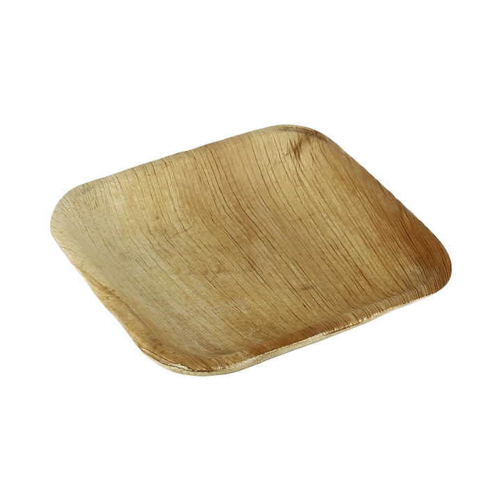 Palm Leaf Mini Plate Square Shape 11,5x11,5x1,5cm (25 Units) 