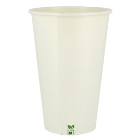 Plastic-Free Paper Cup 16 Oz/480ml White Ø9cm (50 Units)