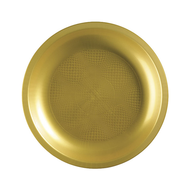 Plastic Plate Gold "Round" PP Ø29 cm (10 Units) 