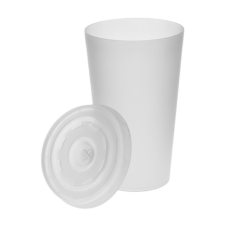 Plastic Lid with Straw Slot PS Ø7,4cm for Foam Cup 6 Oz/7 Oz and Paper Cup 6 Oz (100 Units)