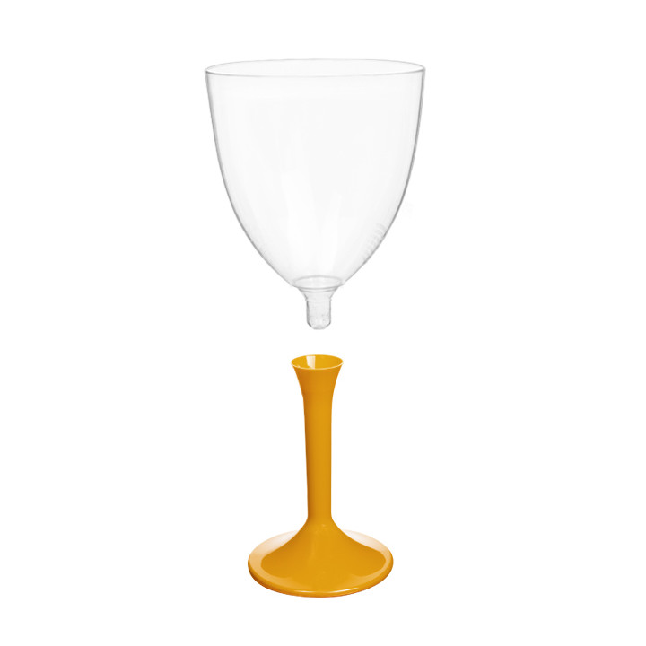 Plastic Stemmed Glass Wine Mango Removable Stem 300ml (200 Units)