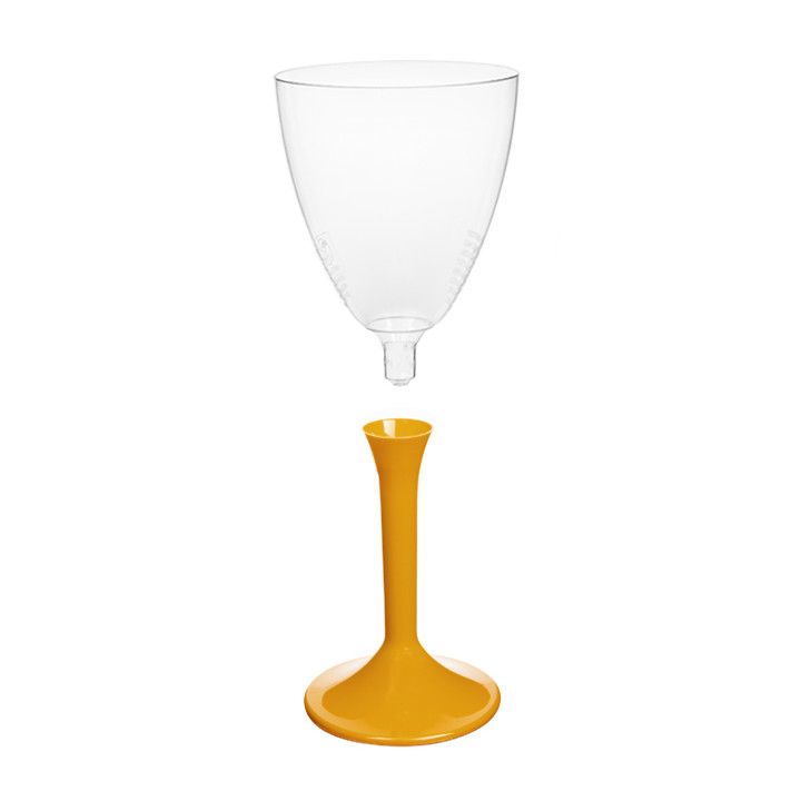 Plastic Stemmed Glass Wine Mango Removable Stem 180ml (200 Units)