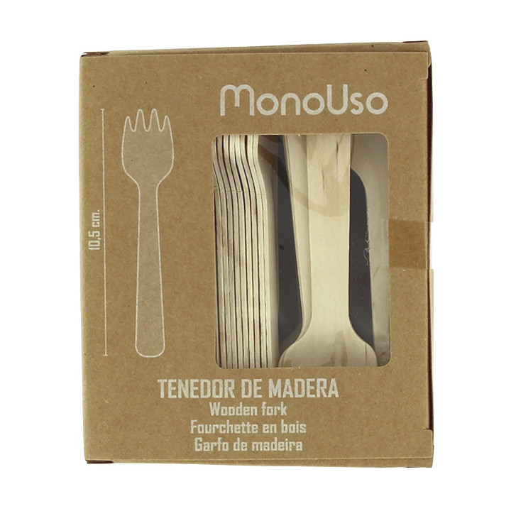 Wooden Mini Fork Eco 10,5cm (100 Units)  