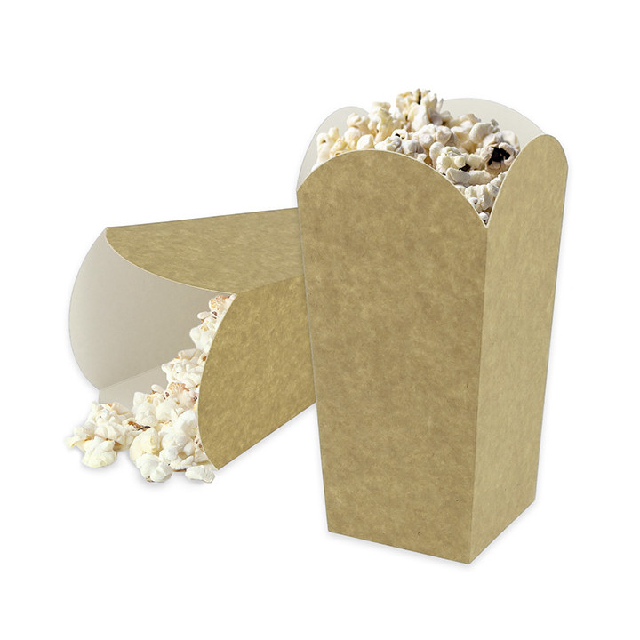 Paper Popcorn Box Small Size Kraft 45g 6,5x8,5x15cm (700 Units)