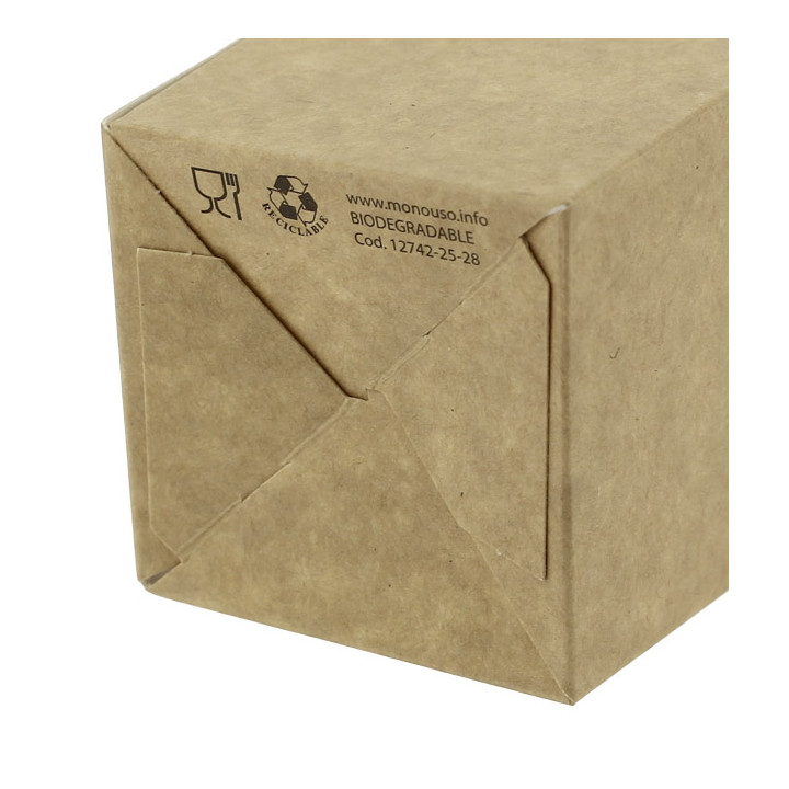Paper Popcorn Box Small Size Kraft 45g 6,5x8,5x15cm (25 Units)