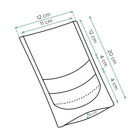 Paper Doypack White with self closing and Window 12+6x20cm (50 Units)