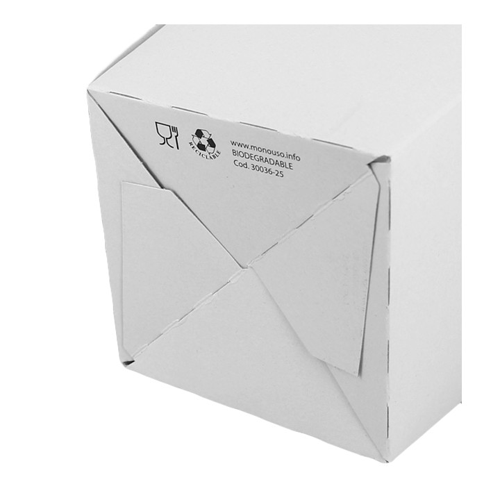 Paper Popcorn Box Large Size White 150gr 8,7x13x20,3cm (250 Units)
