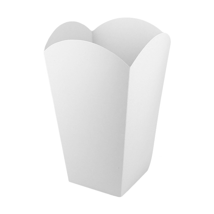 Paper Popcorn Box Large Size White 150gr 8,7x13x20,3cm (250 Units)