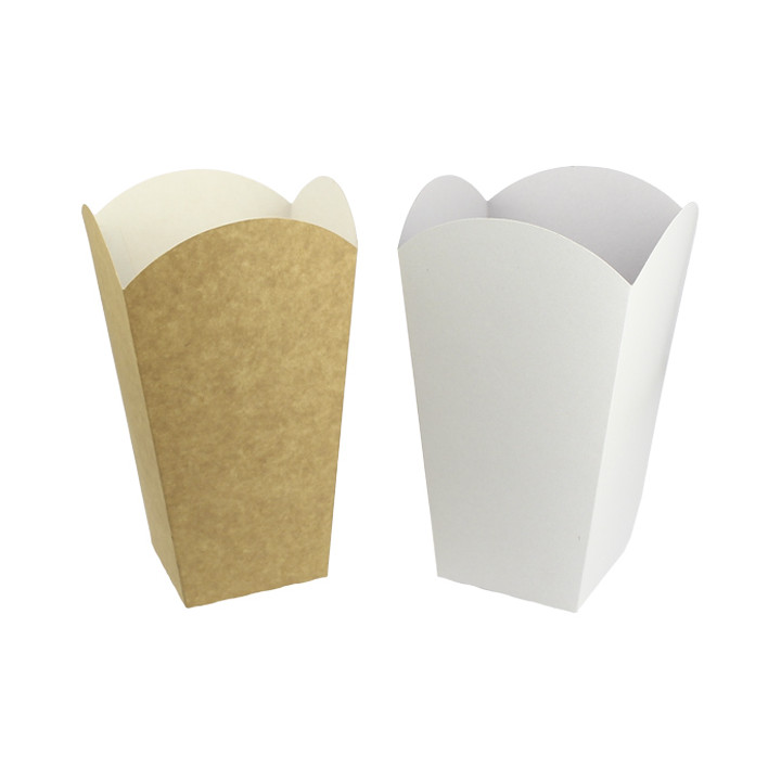 Paper Popcorn Box Large Size White 150gr 8,7x13x20,3cm (250 Units)