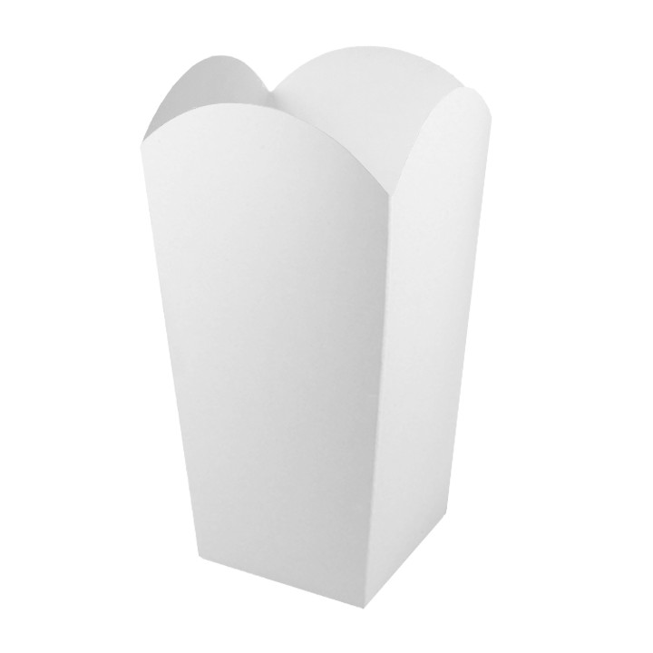 Paper Popcorn Box Medium Size White 90gr 7,8x10,5x18cm (350 Units)