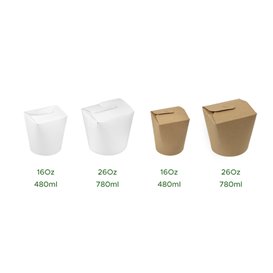 Paper Take-Out Container 100% ECO Kraft 16Oz/480ml (500 Units)