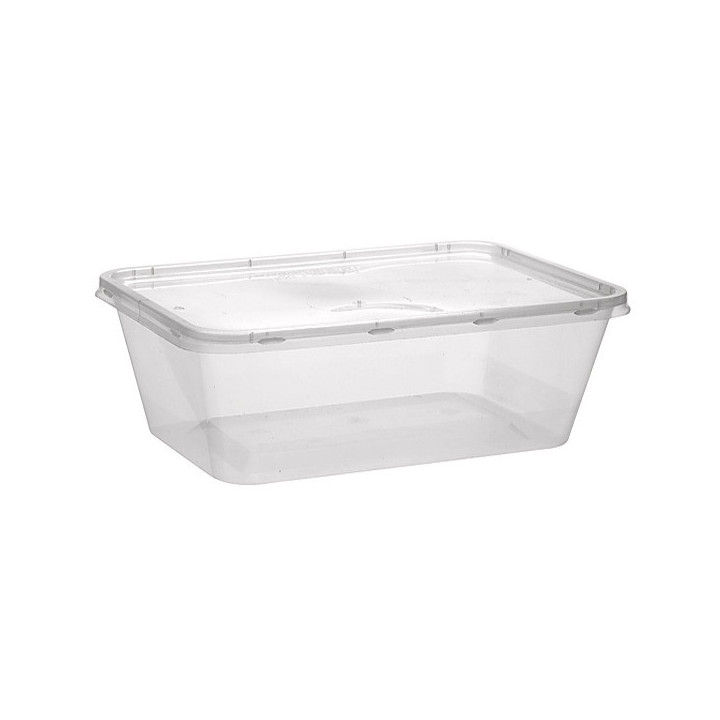 Plastic Container and Plastic Lid PP Rectangular Shape 1.000ml (300 Units)