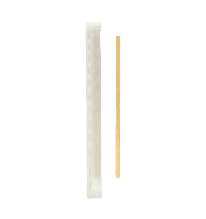 Wooden Coffee Stirrer Wrapped 14cm (500 Units)  
