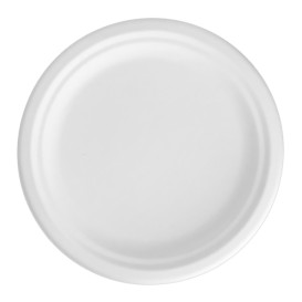 Sugarcane Plate Ø2C White Ø22,5 cm (50 Units) 