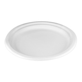 Sugarcane Plate Ø2C White Ø22,5 cm (50 Units) 