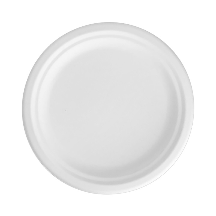Sugarcane Plate Ø2C White Ø22,5 cm (800 Units) 