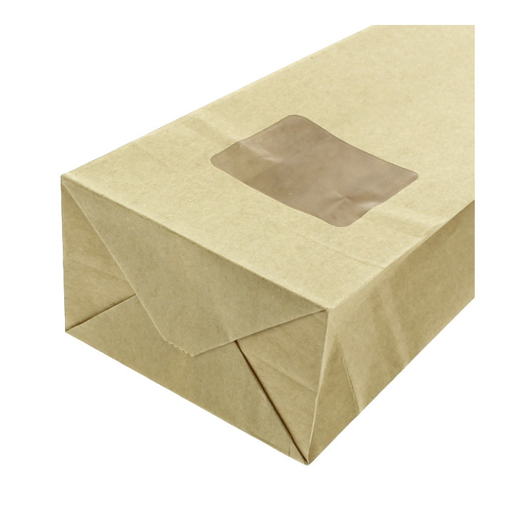Paper Bag without Handle Kraft and Window 9+6x26cm (1000 Uds)