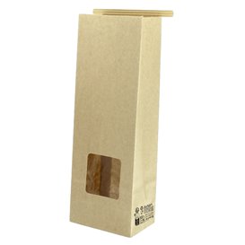 Paper Bag without Handle Kraft and Window 9+6x26cm (50 Uds)
