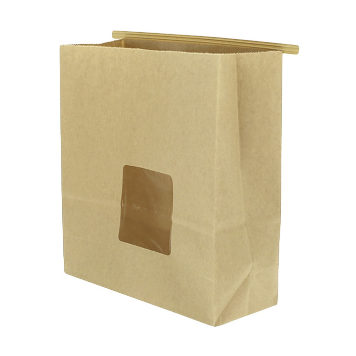 Paper Bag without Handle Kraft and Window 20+8x23cm (500 Uds)