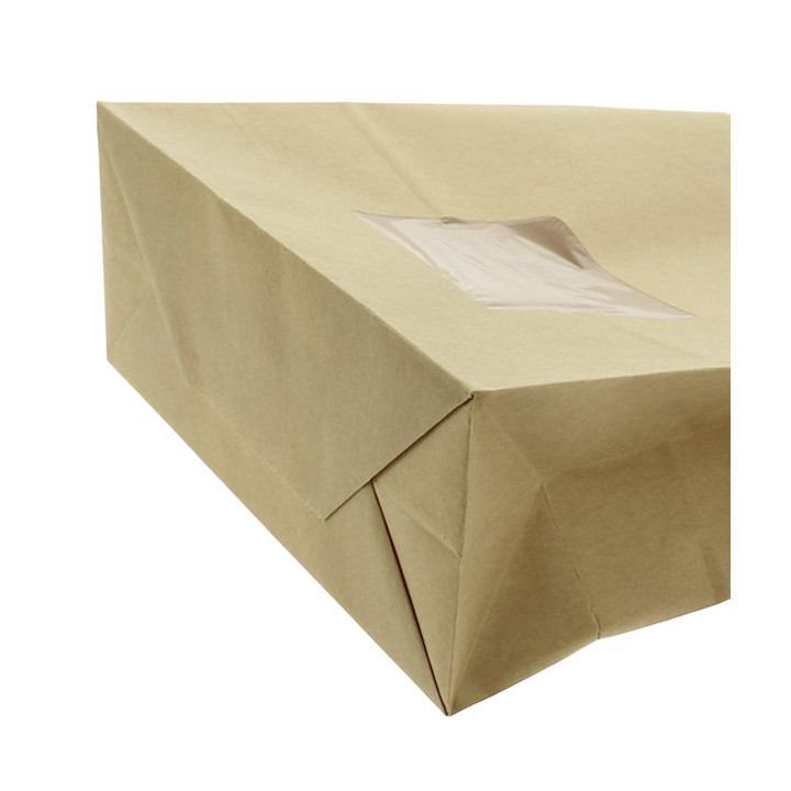 Paper Bag without Handle Kraft and Window 20+8x23cm (500 Uds)
