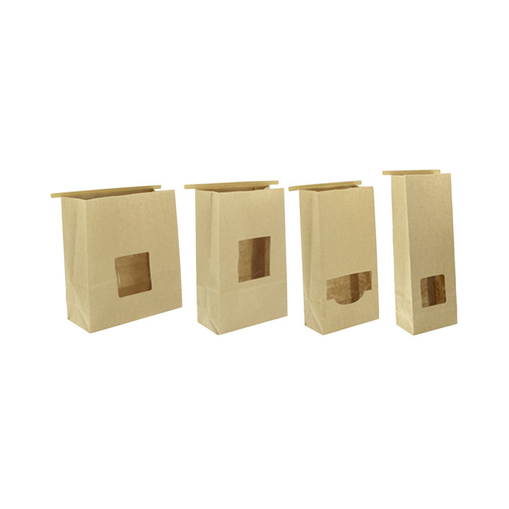 Paper Bag without Handle Kraft and Window 20+8x23cm (500 Uds)